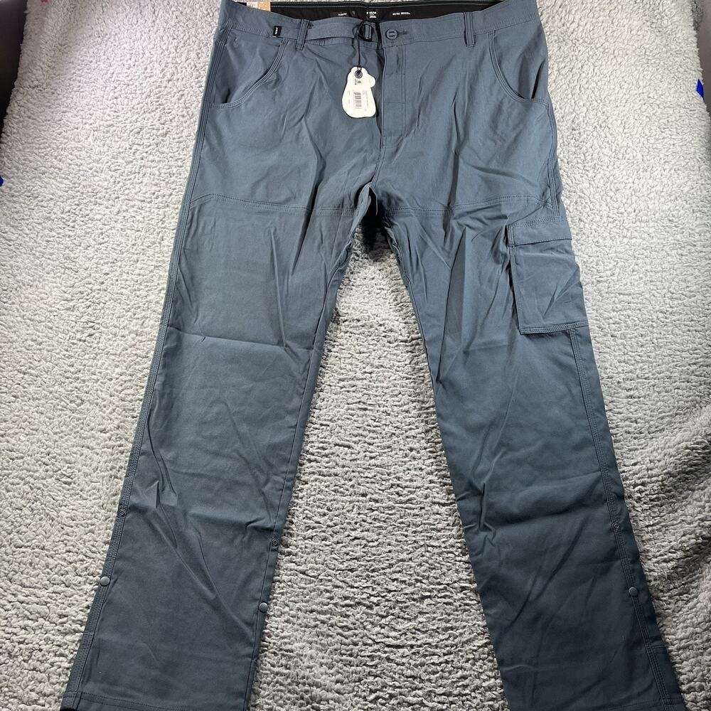 NWT prAna Stretch Zion Slim Pant II Mens 42x34 Blue Hiking Cargo Pants ReZion